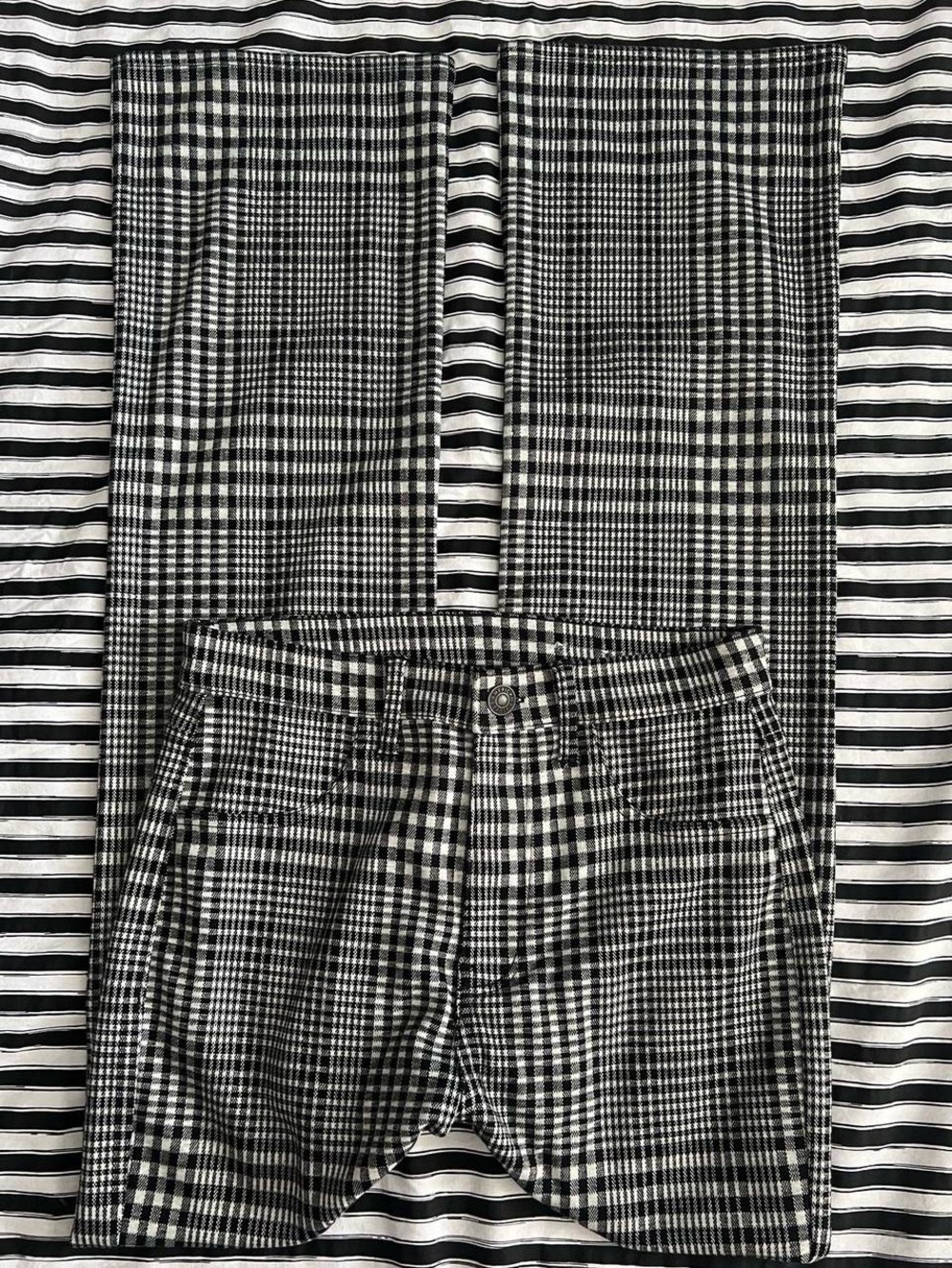 Black & White Gingham High-Rise Pants